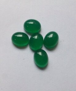 8x6mm Natural Green Onyx Smooth Oval Cabochon