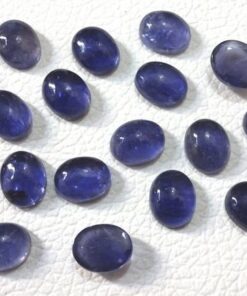5x7mm Natural Iolite Smooth Oval Cabochon