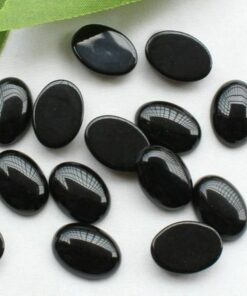 5x7mm Natural Black Spinel Smooth Oval Cabochon