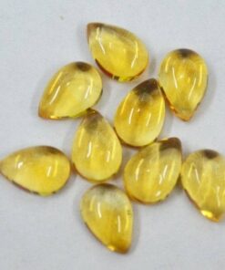 5x7mm Natural Citrine Smooth Pear Cabochon