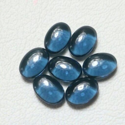 9x7mm Natural London Blue Topaz Smooth Oval Cabochon