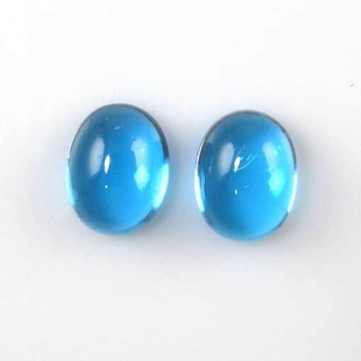 9x7mm Natural Swiss Blue Topaz Smooth Oval Cabochon