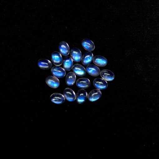 9x7mm Natural Rainbow Moonstone Smooth Oval Cabochon
