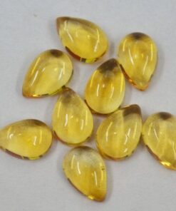 9x7mm Natural Citrine Smooth Pear Cabochon