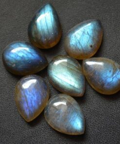 9x7mm Natural Labradorite Smooth Pear Cabochon