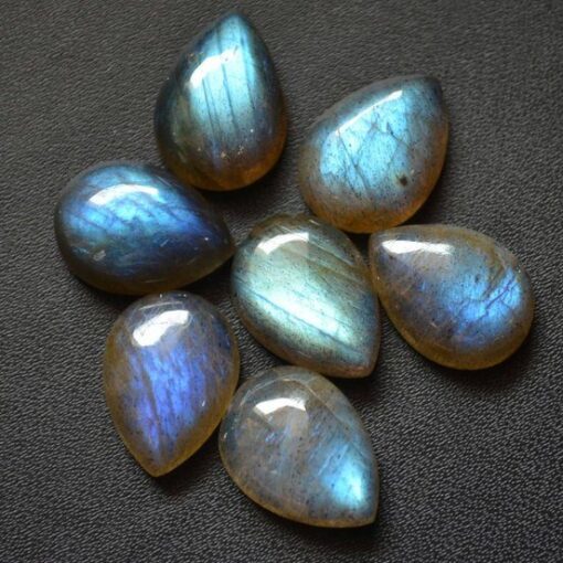 9x7mm Natural Labradorite Smooth Pear Cabochon