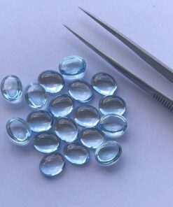 10x8mm Natural Sky Blue Topaz Oval Cabochon