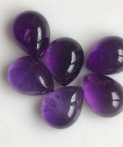 10x8mm Natural Amethyst Smooth Pear Cabochon