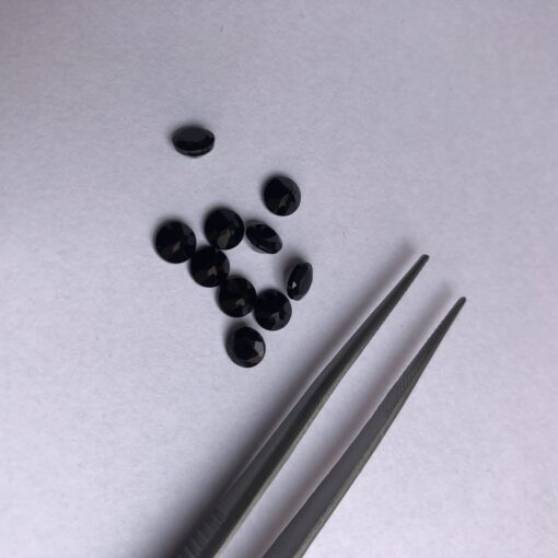 2.5mm Natural Black Spinel Faceted Round Gemstone