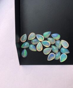 12x10mm Natural Ethiopian Opal Smooth Pear Cabochon
