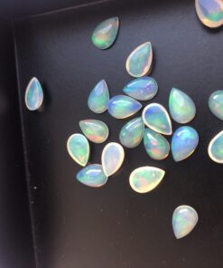 14x10mm Natural Ethiopian Opal Smooth Pear Cabochon