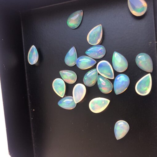 14x10mm Natural Ethiopian Opal Smooth Pear Cabochon