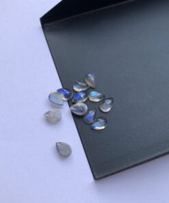 4x6mm Natural Labradorite Smooth Pear Cabochon