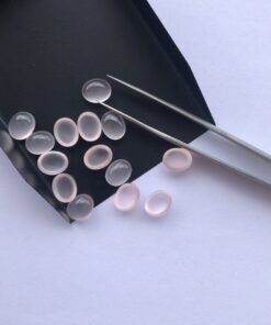 8x6mm Natural Rose Quartz Smooth Oval Cabochon