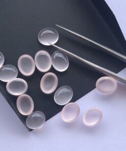 10x8mm Natural Rose Quartz Smooth Oval Cabochon