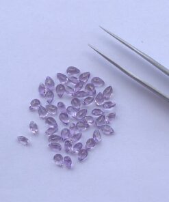 4x5mm Natural Amethyst Pear Cut Gemstone