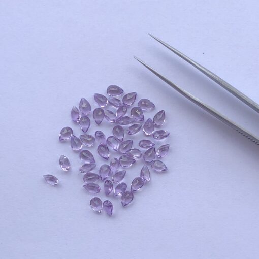 4x5mm Natural Amethyst Pear Cut Gemstone