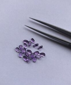 4x5mm Natural Amethyst Smooth Pear Cabochon