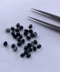 4x6mm Natural Black Onyx Smooth Oval Cabochon