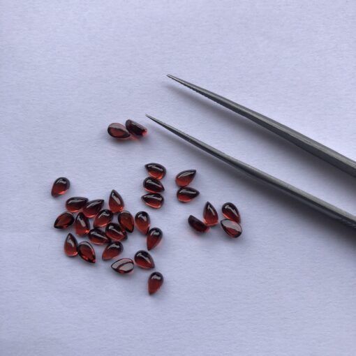 4x5mm Natural Red Garnet Smooth Pear Cabochon