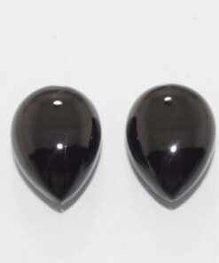 12x10mm Natural Black Spinel Smooth Pear Cabochon