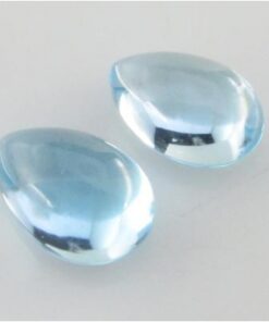 12x10mm Natural Sky Blue Topaz Smooth Pear Cabochon
