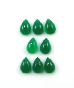 3x5mm Natural Green Onyx Smooth Pear Cabochon