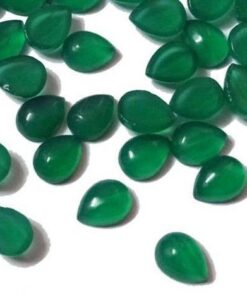 4x5mm Natural Green Onyx Smooth Pear Cabochon