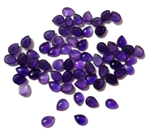 4x6mm Natural African Amethyst Smooth Pear Cabochon