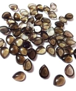 4x6mm Natural Smoky Quartz Smooth Pear Cabochon