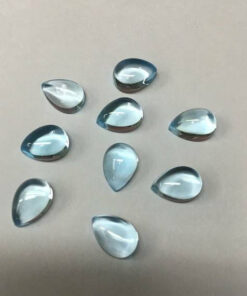 4x6mm Natural Sky Blue Topaz Smooth Pear Cabochon