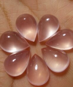 4x6mm Natural Rose Quartz Smooth Pear Cabochon