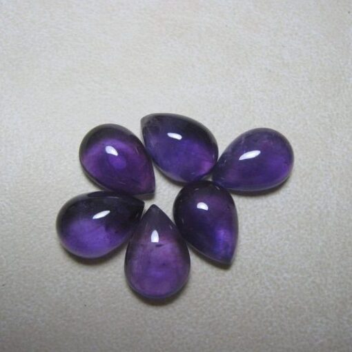 8x6mm Natural African Amethyst Smooth Pear Cabochon