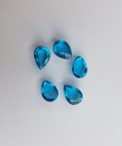 8x6mm Natural Swiss Blue Topaz Smooth Pear Cabochon