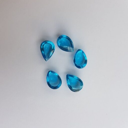 8x6mm Natural Swiss Blue Topaz Smooth Pear Cabochon