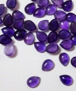 5x7mm Natural African Amethyst Smooth Pear Cabochon