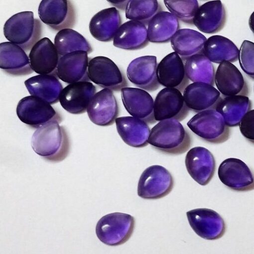 5x7mm Natural African Amethyst Smooth Pear Cabochon