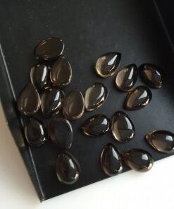 5x7mm Natural Smoky Quartz Smooth Pear Cabochon