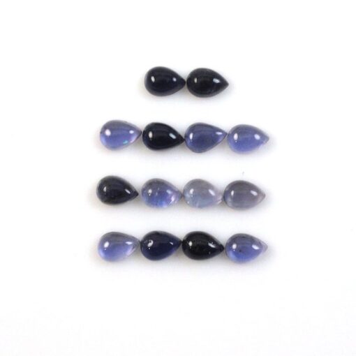 5x7mm Natural Iolite Smooth Pear Cabochon