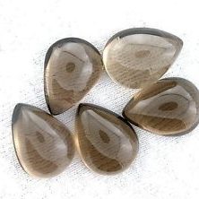 10x8mm Natural Smoky Quartz Smooth Pear Cabochon