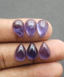 10x8mm Natural Iolite Smooth Pear Cabochon