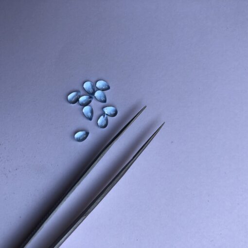 3x5mm Natural Swiss Blue Topaz Smooth Pear Cabochon