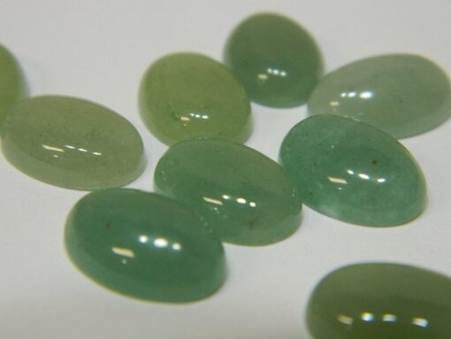 12x10mm Natural Green Aventurine Smooth Oval Cabochon