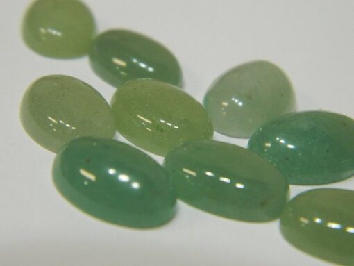14x10mm Natural Green Aventurine Smooth Oval Cabochon