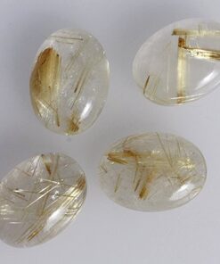 14x10mm Natural Golden Rutile Smooth Oval Cabochon