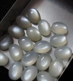 14x10mm Natural Gray Moonstone Smooth Oval Cabochon