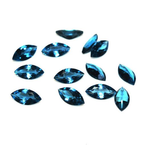 3x6mm Natural London Blue Topaz Faceted Marquise Cut Gemstone