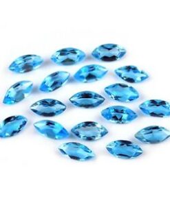 3x6mm Natural Swiss Blue Topaz Faceted Marquise Cut Gemstone