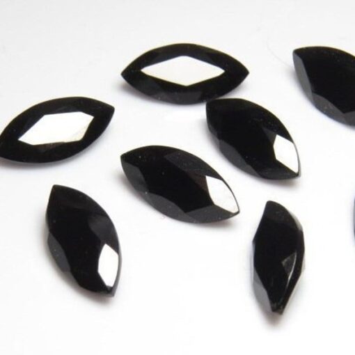 3x6mm Natural Black Onyx Faceted Marquise Cut Gemstone
