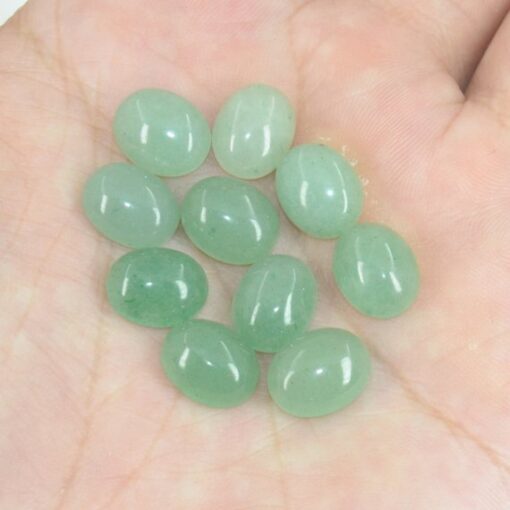 3x4mm Natural Green Aventurine Smooth Oval Cabochon
